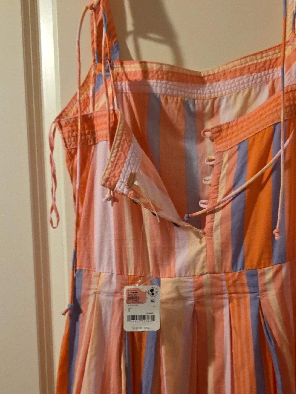 Free People Pink Multi-Stripe Midi Dress
